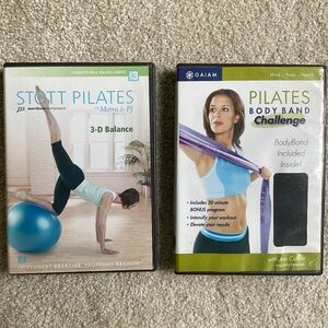 Set of two Pilates workout DVDs